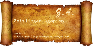 Zeitlinger Agapion névjegykártya